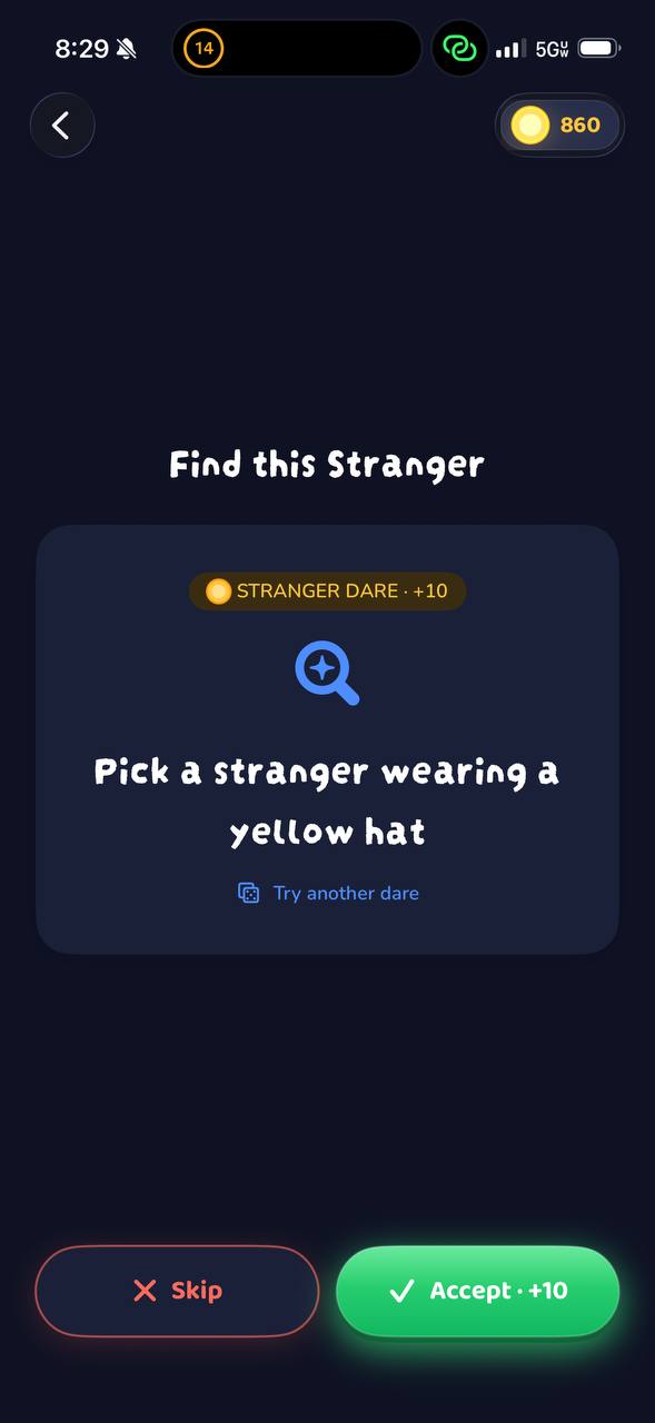 Stranger dare screen